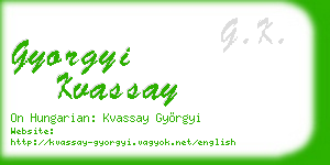 gyorgyi kvassay business card