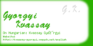 gyorgyi kvassay business card